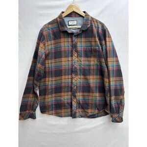 Billabong Flannel Shirt Men’s XL Brown Red Plaid Coastline Core Fit Stretch Surf